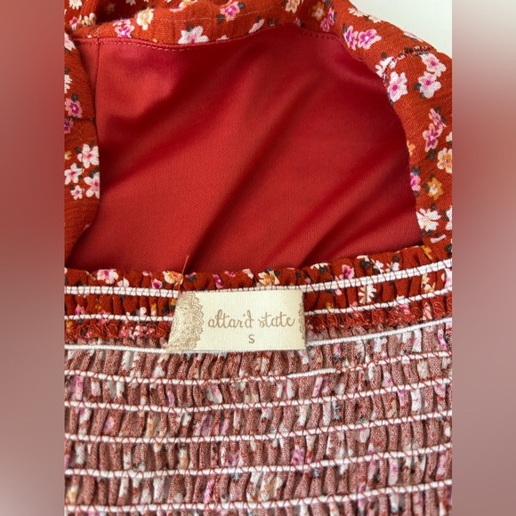 ALTAR’D STATE DITSY FLORAL CROP, TIE BACK, RUCHED BODICE, FEMININE, BOHO, Sz.S - Picture 8 of 10